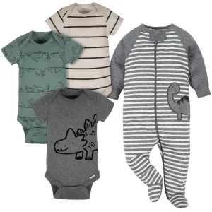 4-Piece Baby Boys Dino Onesies® Bodysuits & Sleep 'N Play Set