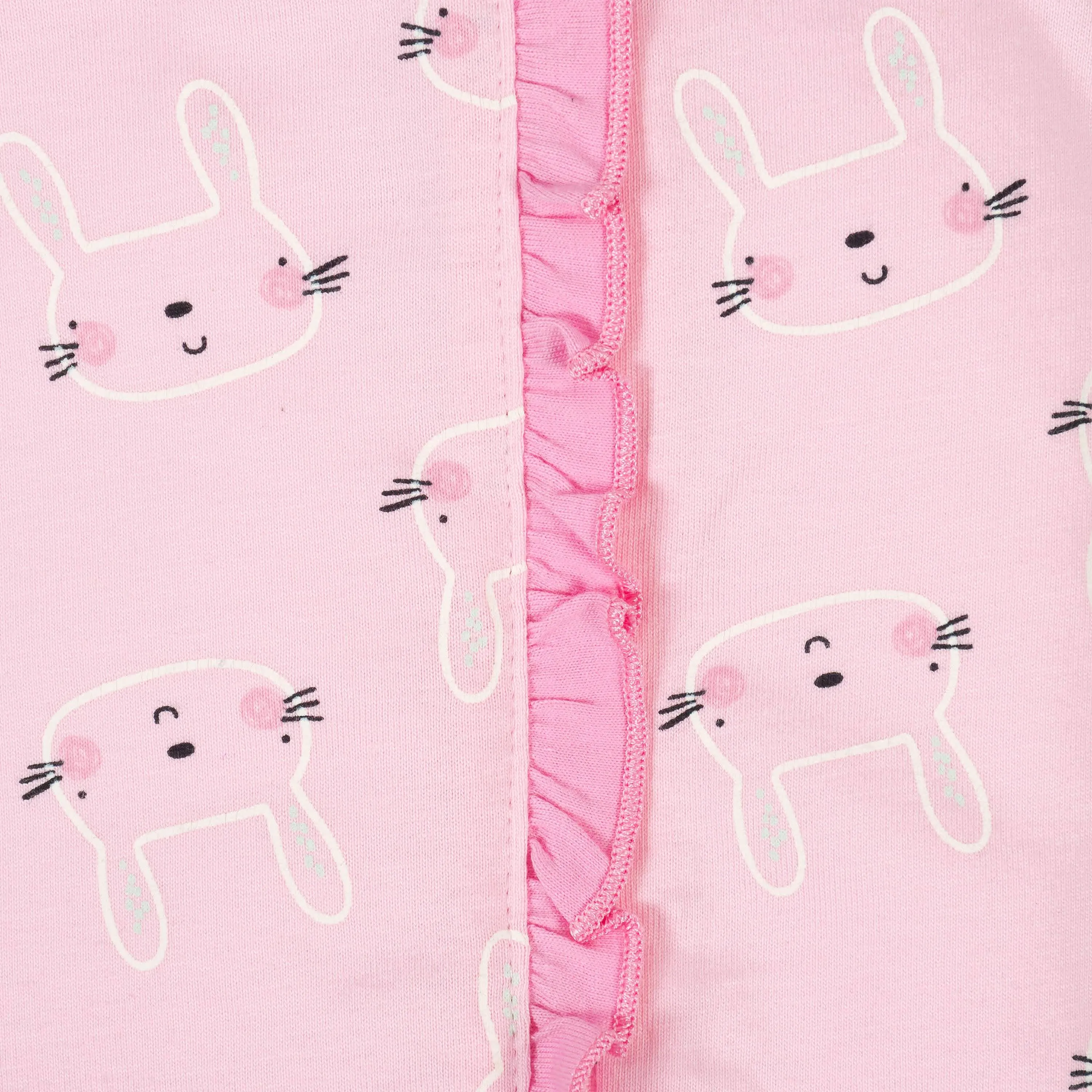 4-Piece Baby Girls Bunny Onesies® Bodysuits & Sleep 'N Play Set