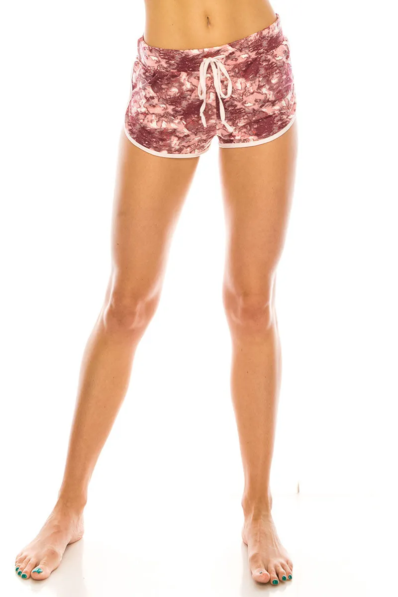 8447B 6 Piece “Love” & Rose Print, Soft & Stretchy Sleepwear 2-Piece PJ Short Set