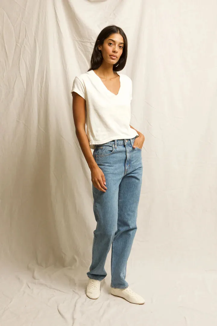Alanis-V Neck Bright Ivory