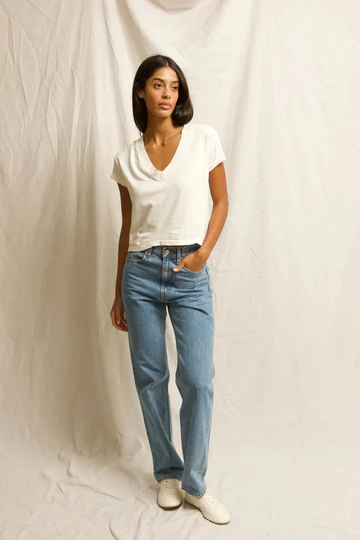 Alanis-V Neck Bright Ivory