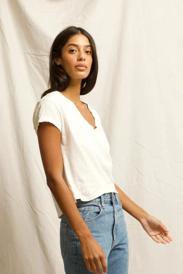 Alanis-V Neck Bright Ivory