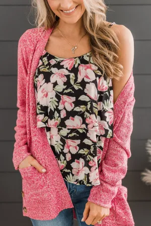 All In Good Time Floral Tank Top- Black