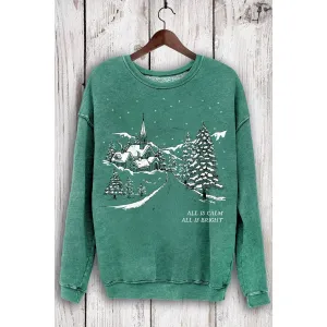 All Is Calm All Is Bright Mineral Sweatshirt: Mineral Dusty Green
