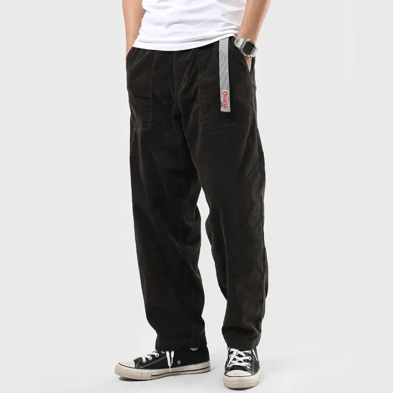 American Retro Corduroy Men's Pants: Advanced Drape Design for Autumn Casual Style