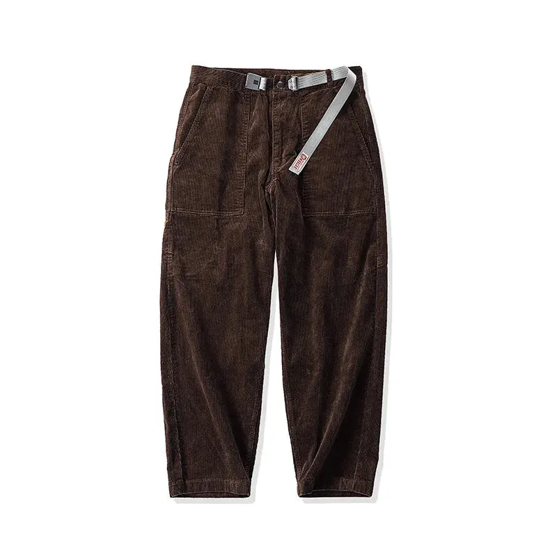 American Retro Corduroy Men's Pants: Advanced Drape Design for Autumn Casual Style