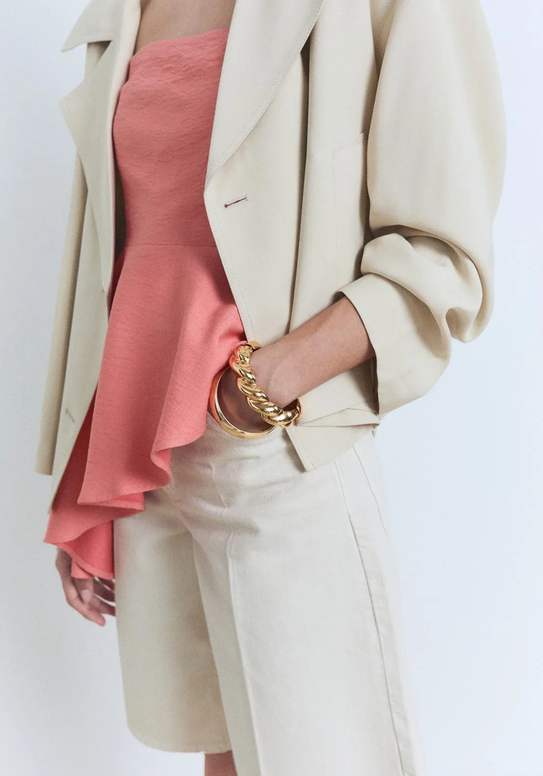Asymmetric Strapless Top - Bright Red