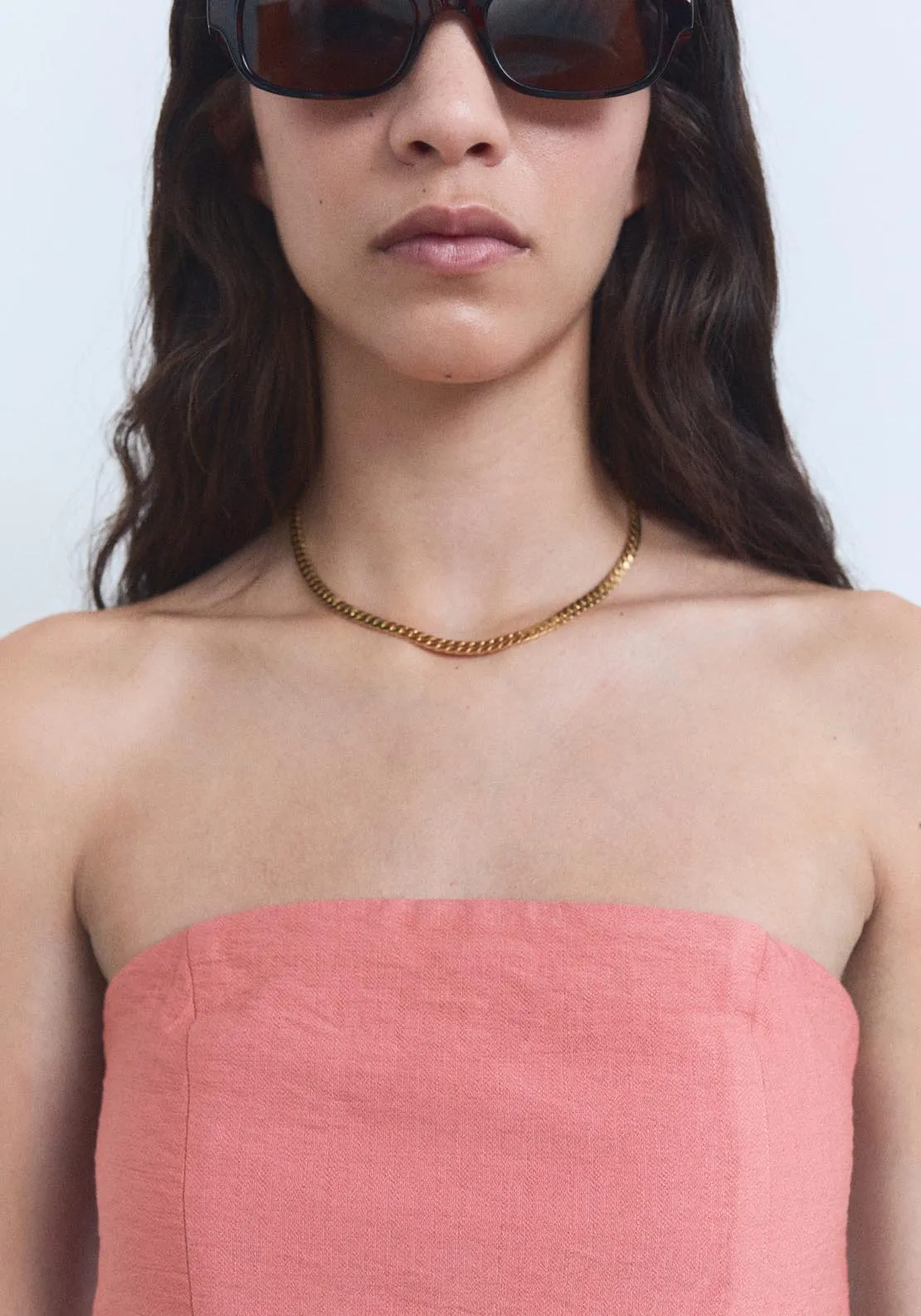 Asymmetric Strapless Top - Bright Red