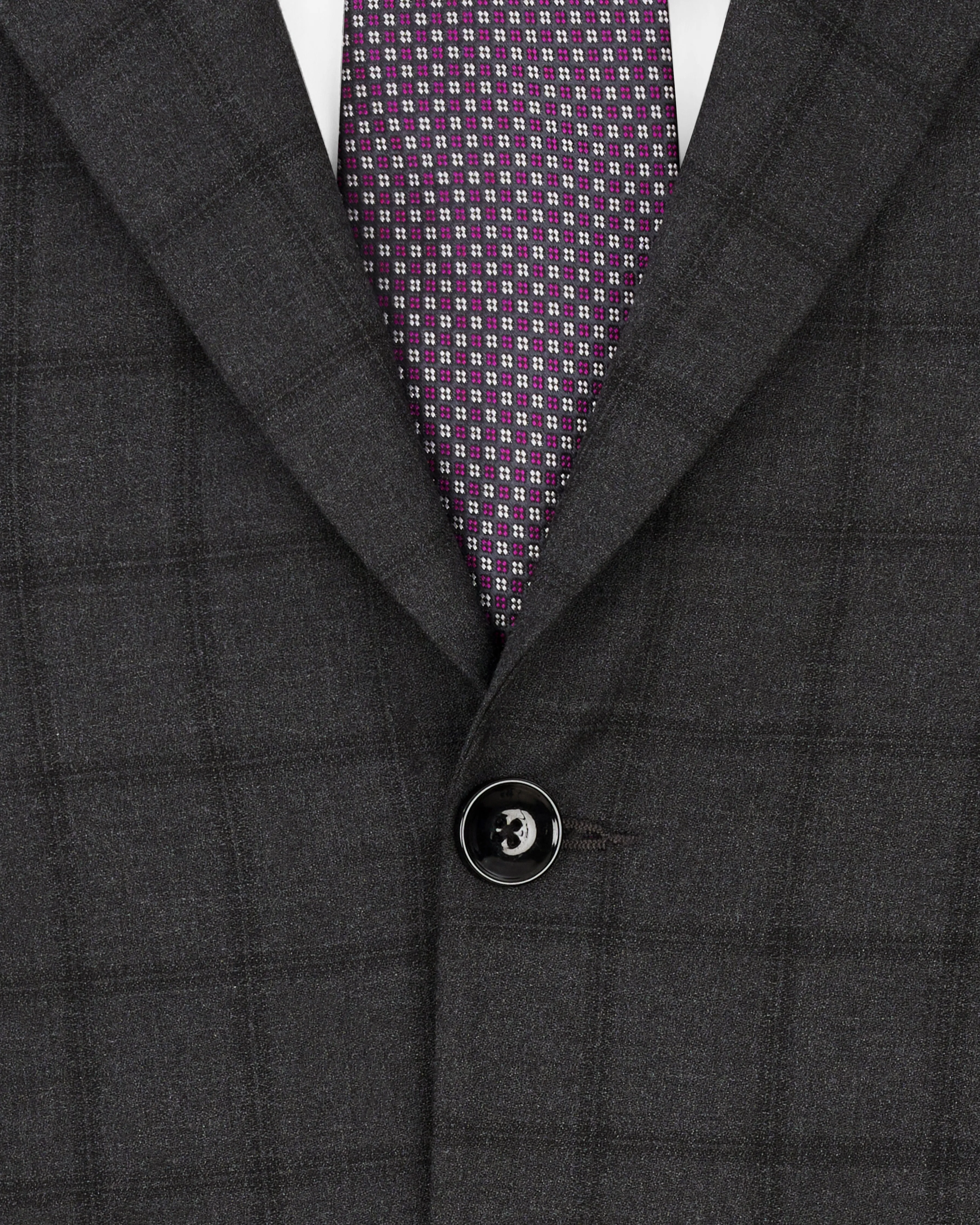 Baltic Black Windowpane Single Breasted Blazer