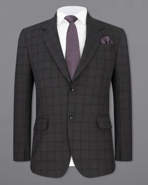 Baltic Black Windowpane Single Breasted Blazer