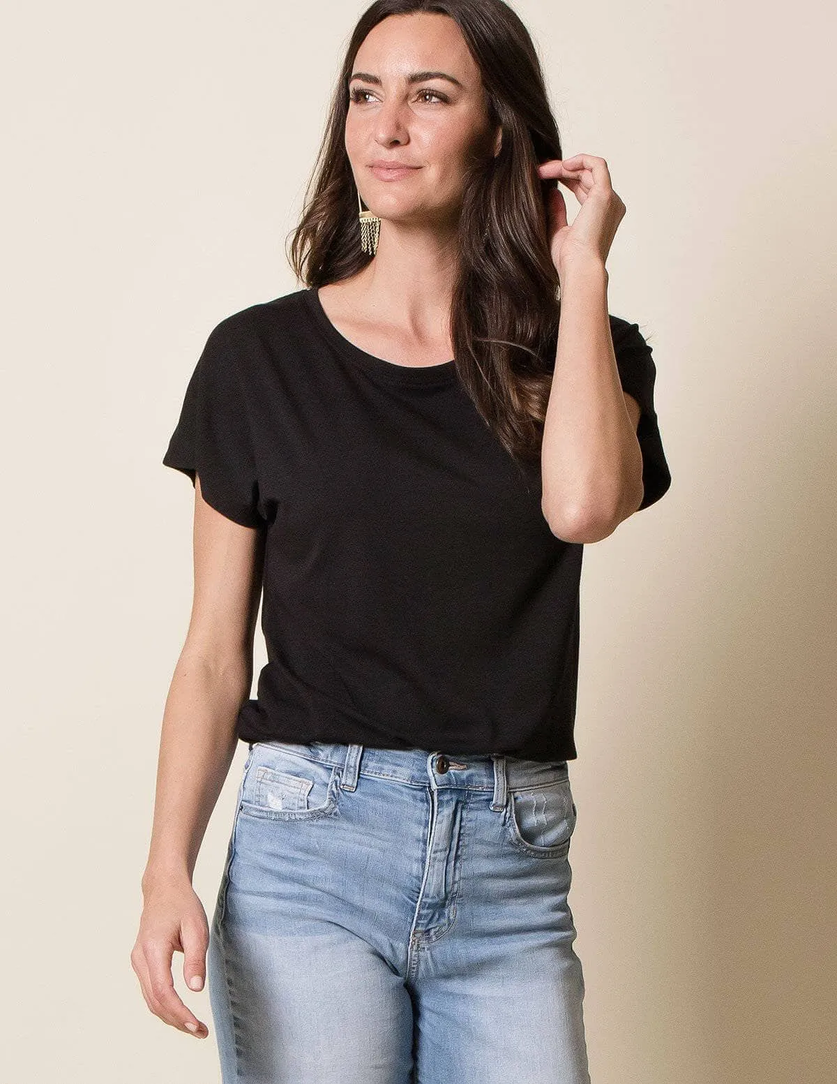Bamboo / Organic Cotton Dolman Tee - Marmalade Small Only