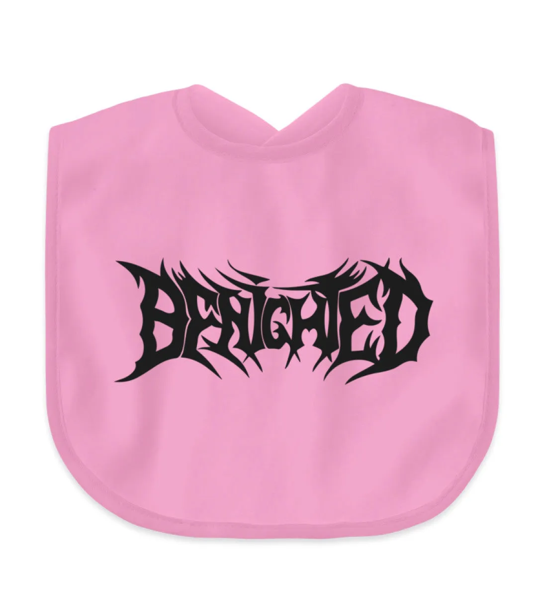 BENIGHTED | Pink Baby Bib | "Logo"
