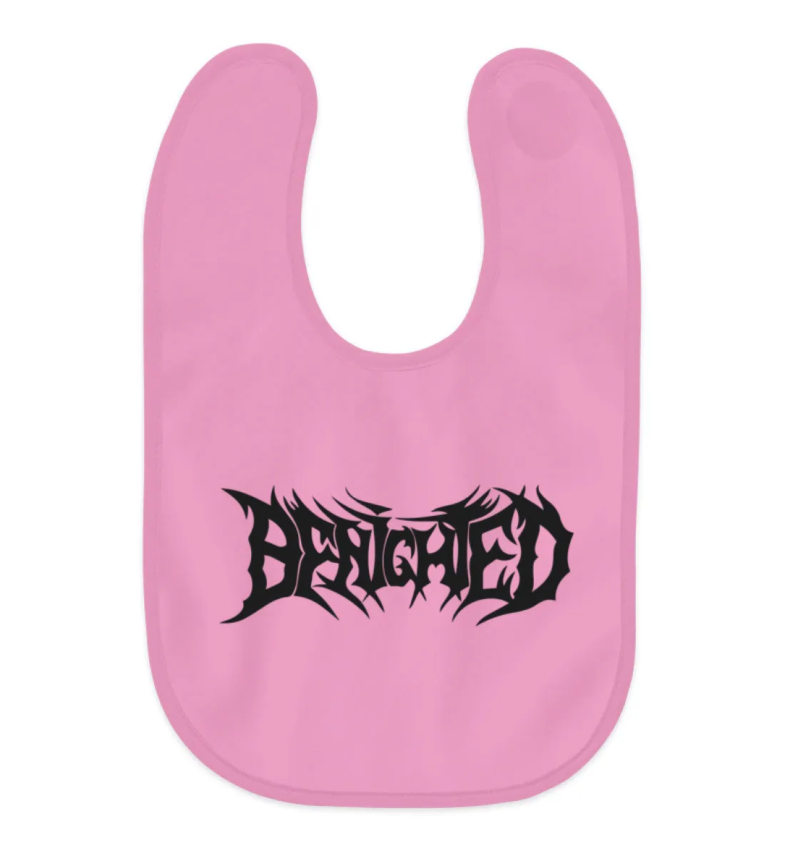 BENIGHTED | Pink Baby Bib | "Logo"