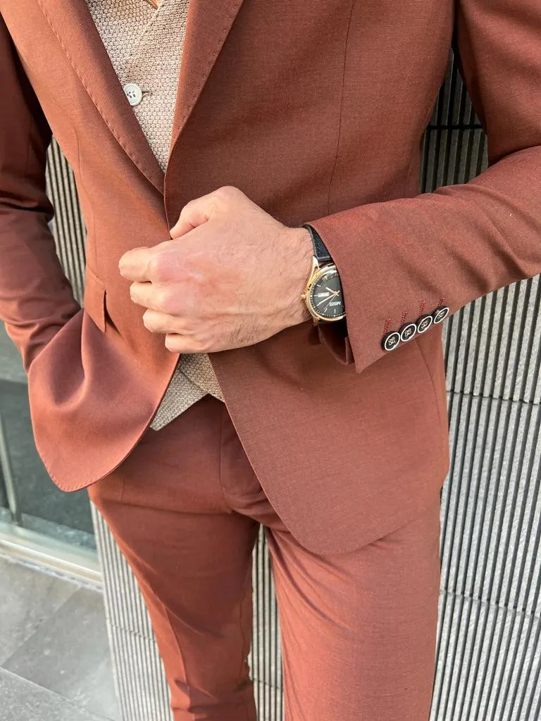 Bensen Slim Fit Beige Combo Suit - A Perfect Three-Piece Ensemble for Every Occasion