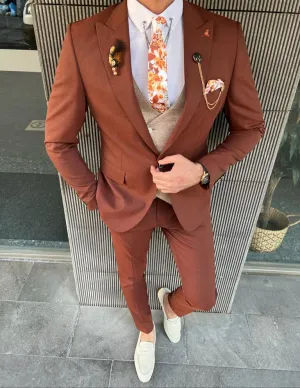 Bensen Slim Fit Beige Combo Suit - A Perfect Three-Piece Ensemble for Every Occasion