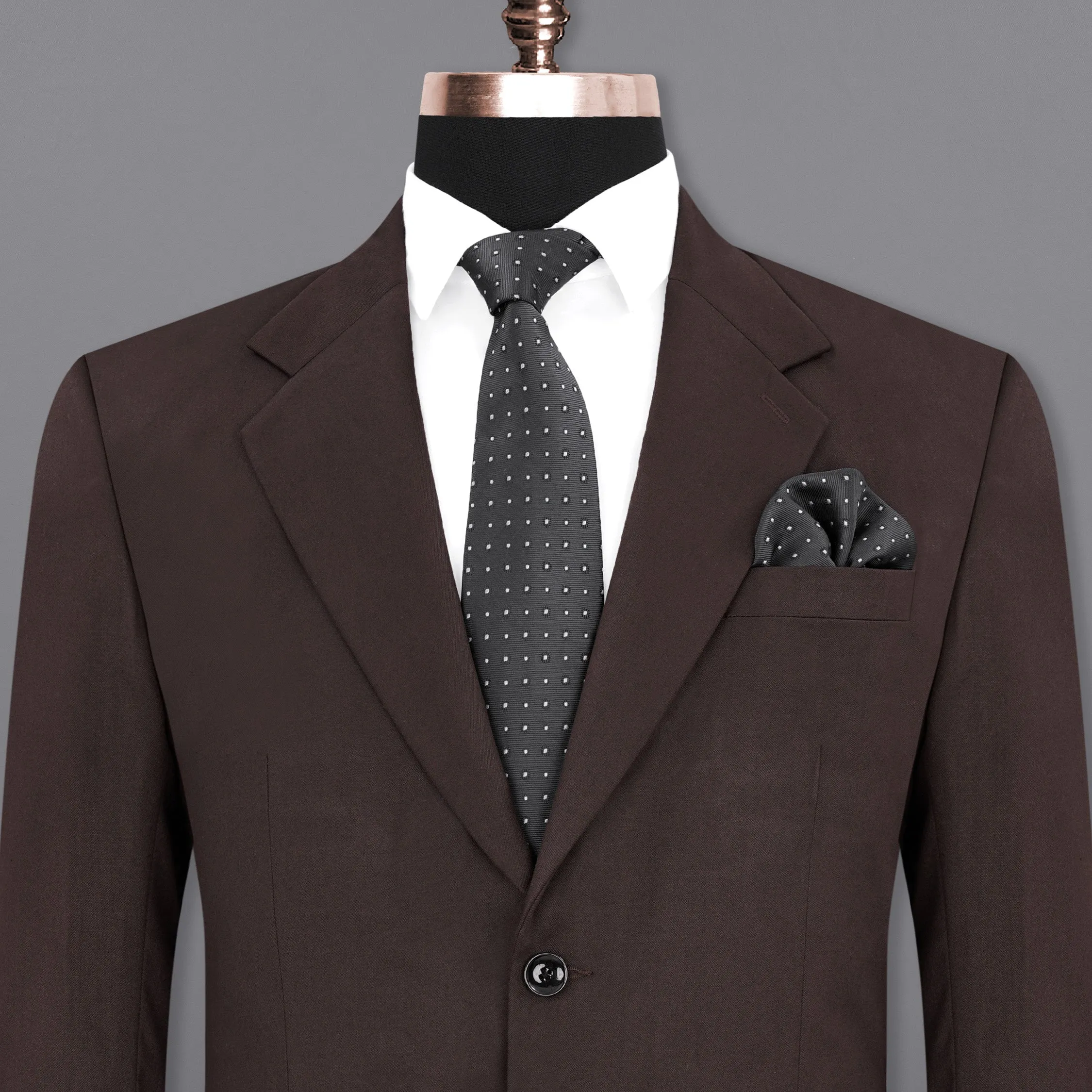 Bistre Brown Single Breasted Blazer