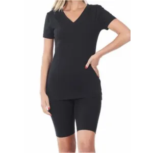 Black Biker Short Set