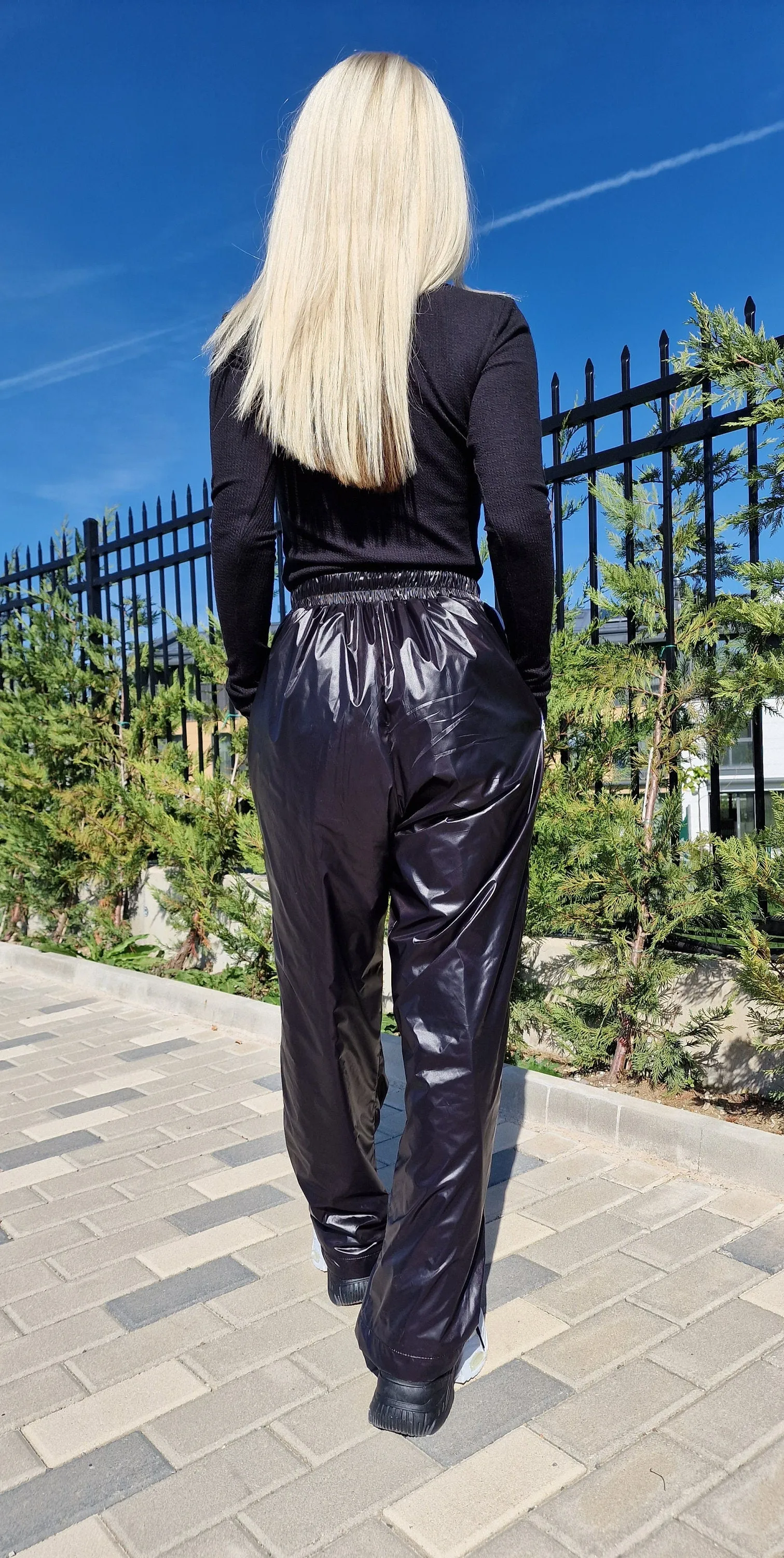 Black Pants with White Zippers, High Waist Trousers, Harem Pants , Loose Fit Pants, Black Baggy Pants, Drop Crotch Pants, Extravagant Pants