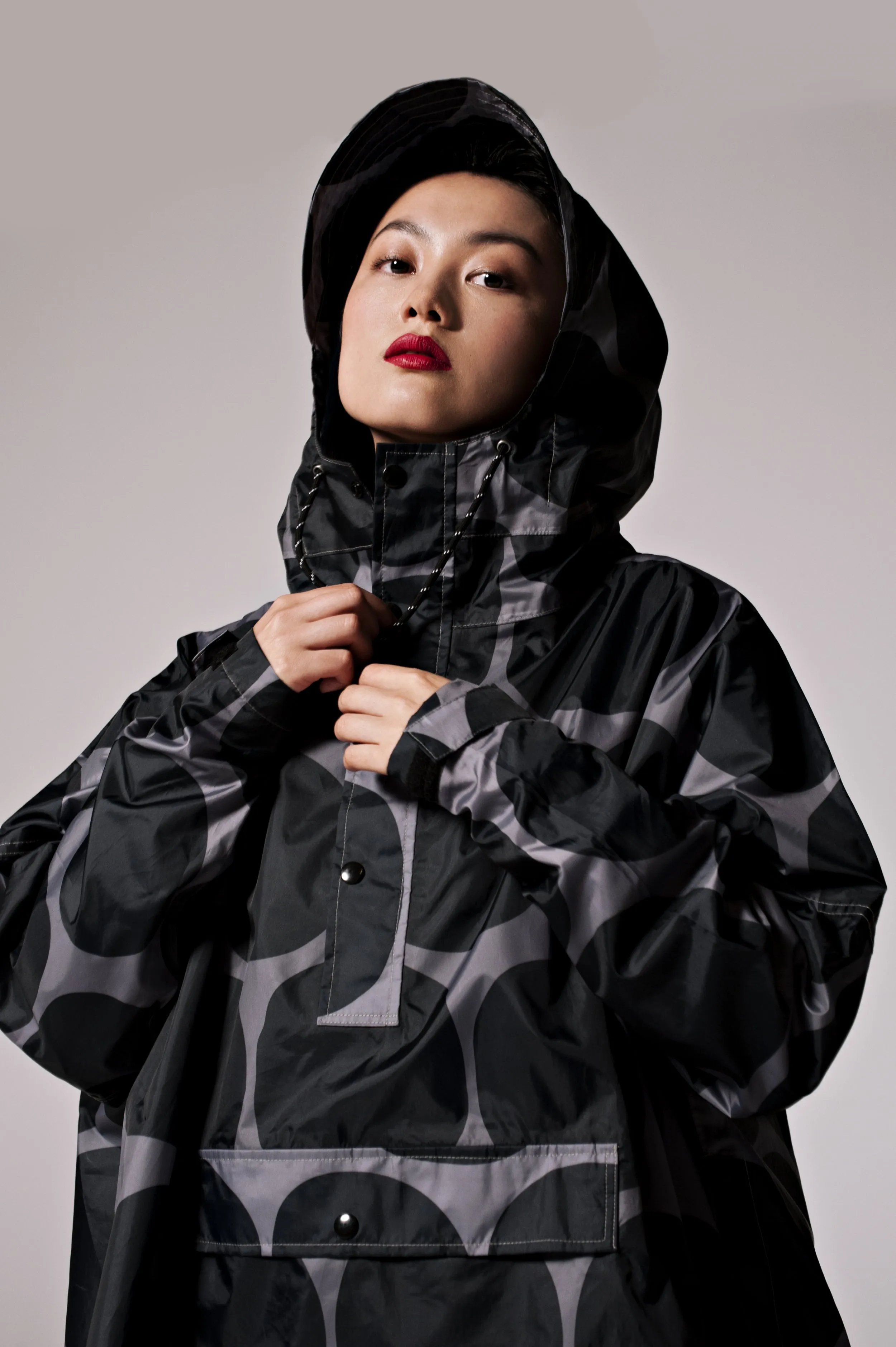 Black Polka Rain Poncho