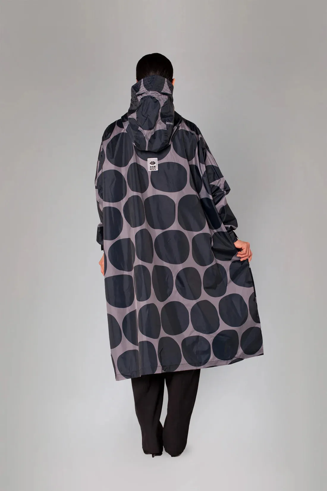 Black Polka Rain Poncho