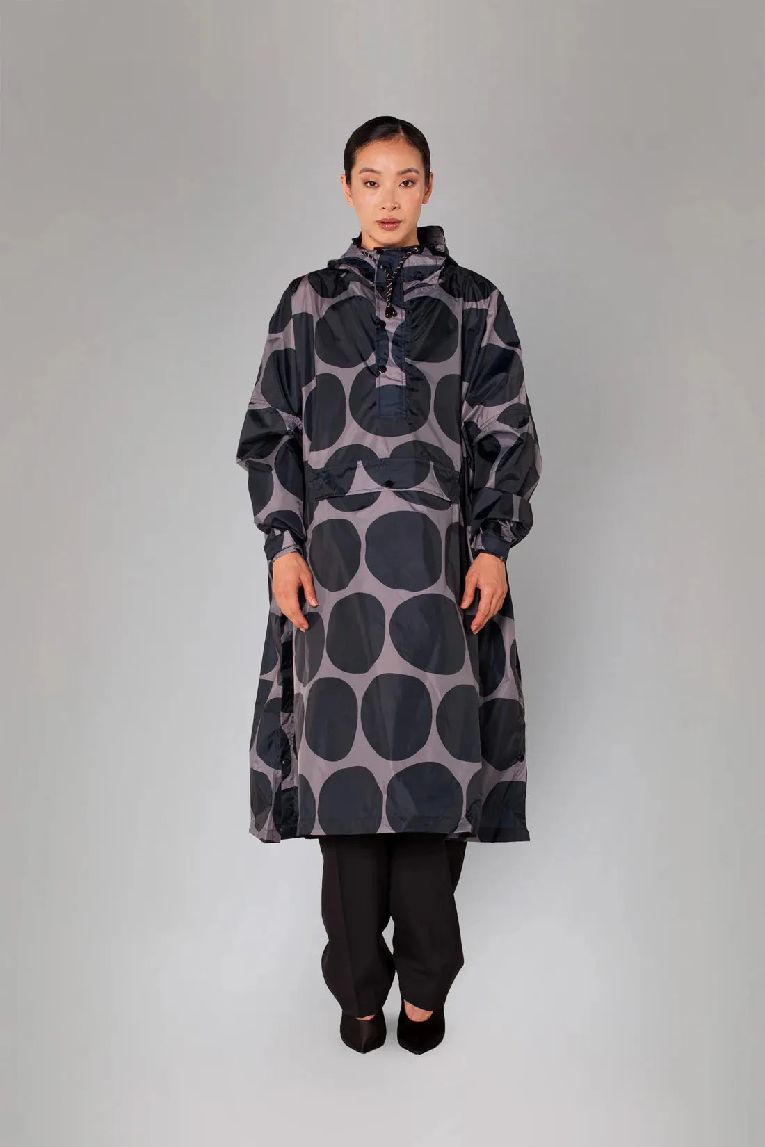 Black Polka Rain Poncho
