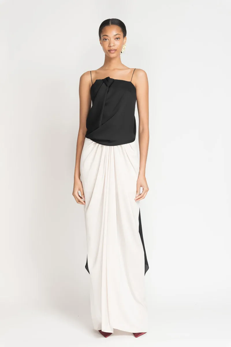 Black Satin Crepe Choli Top
