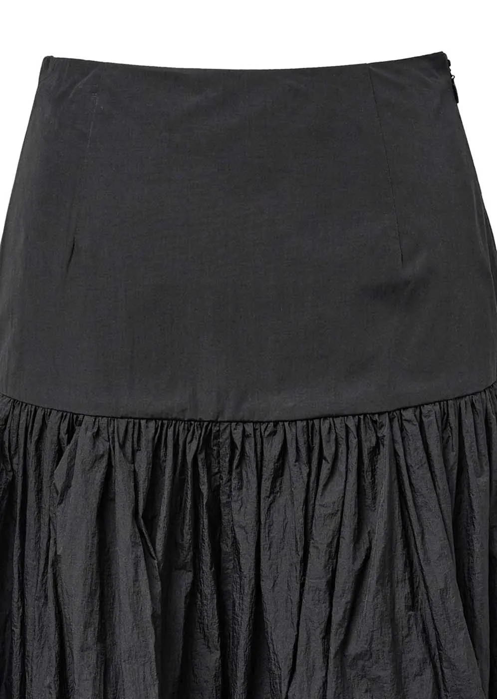 Black Shirring Culotte Pants