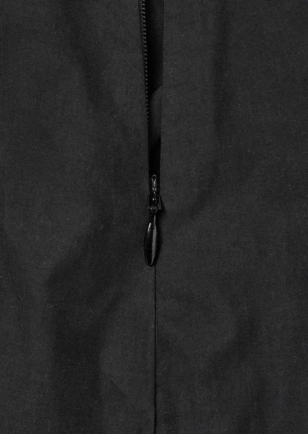 Black Shirring Culotte Pants