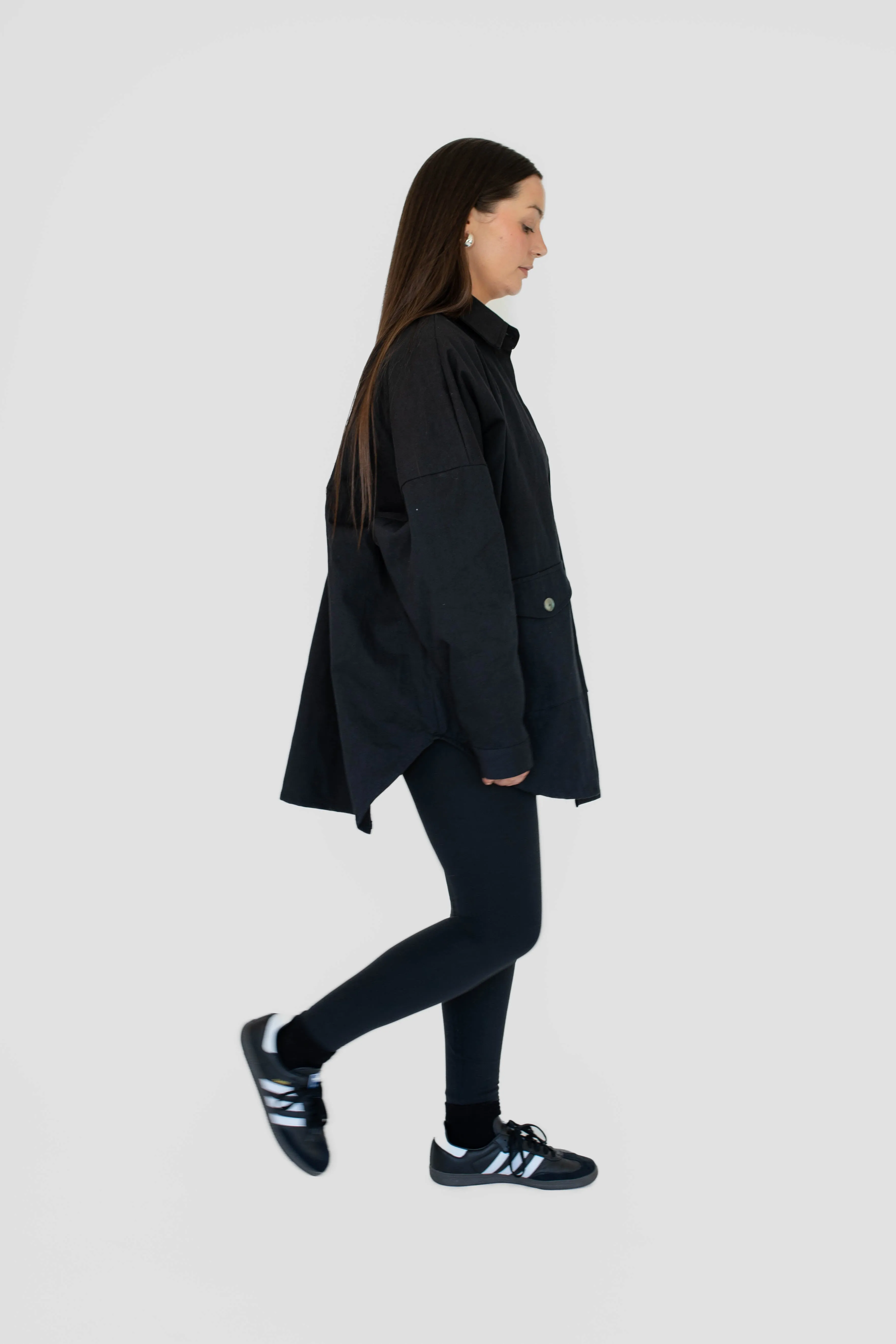 Black Twill Shacket
