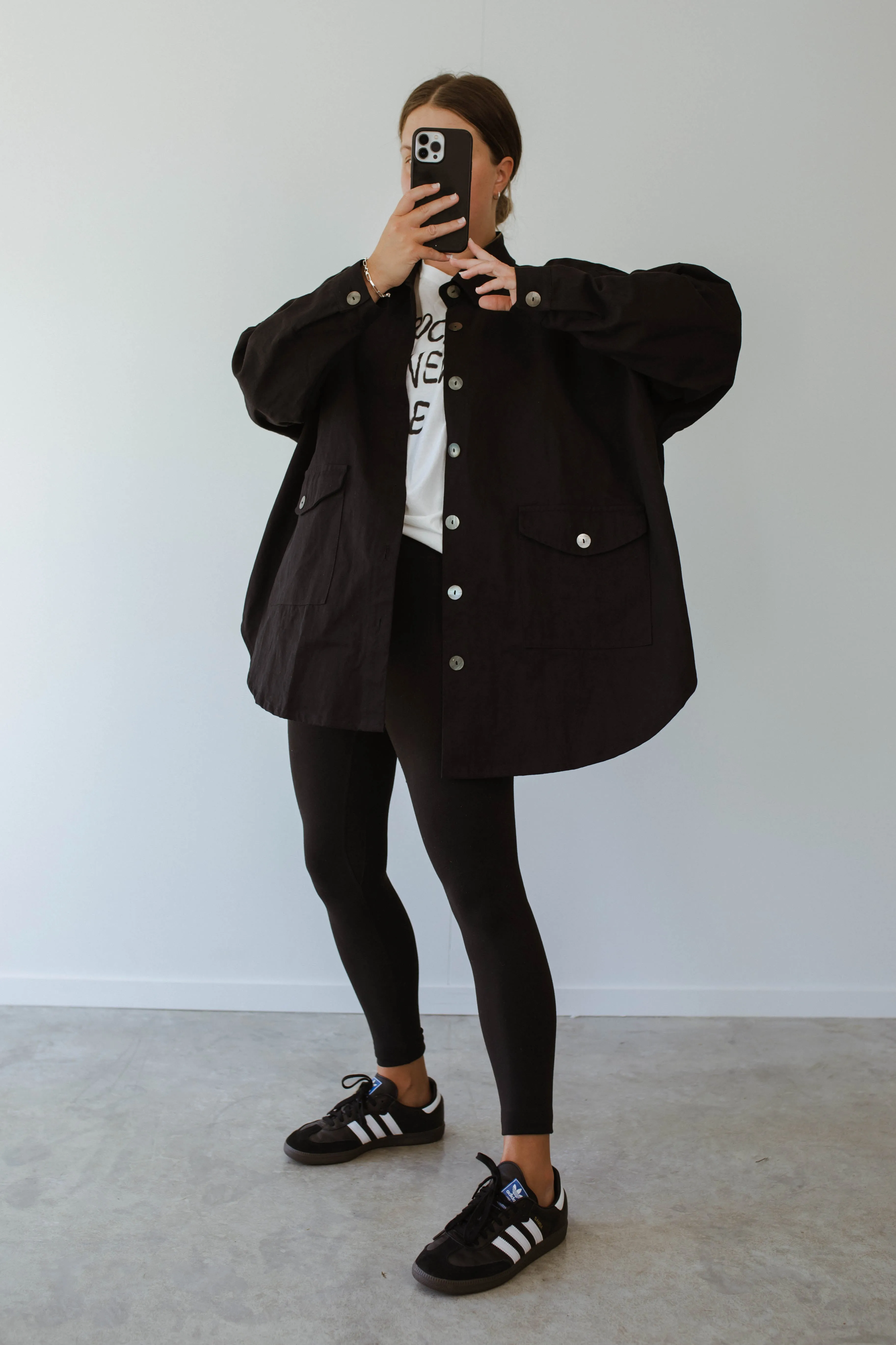 Black Twill Shacket