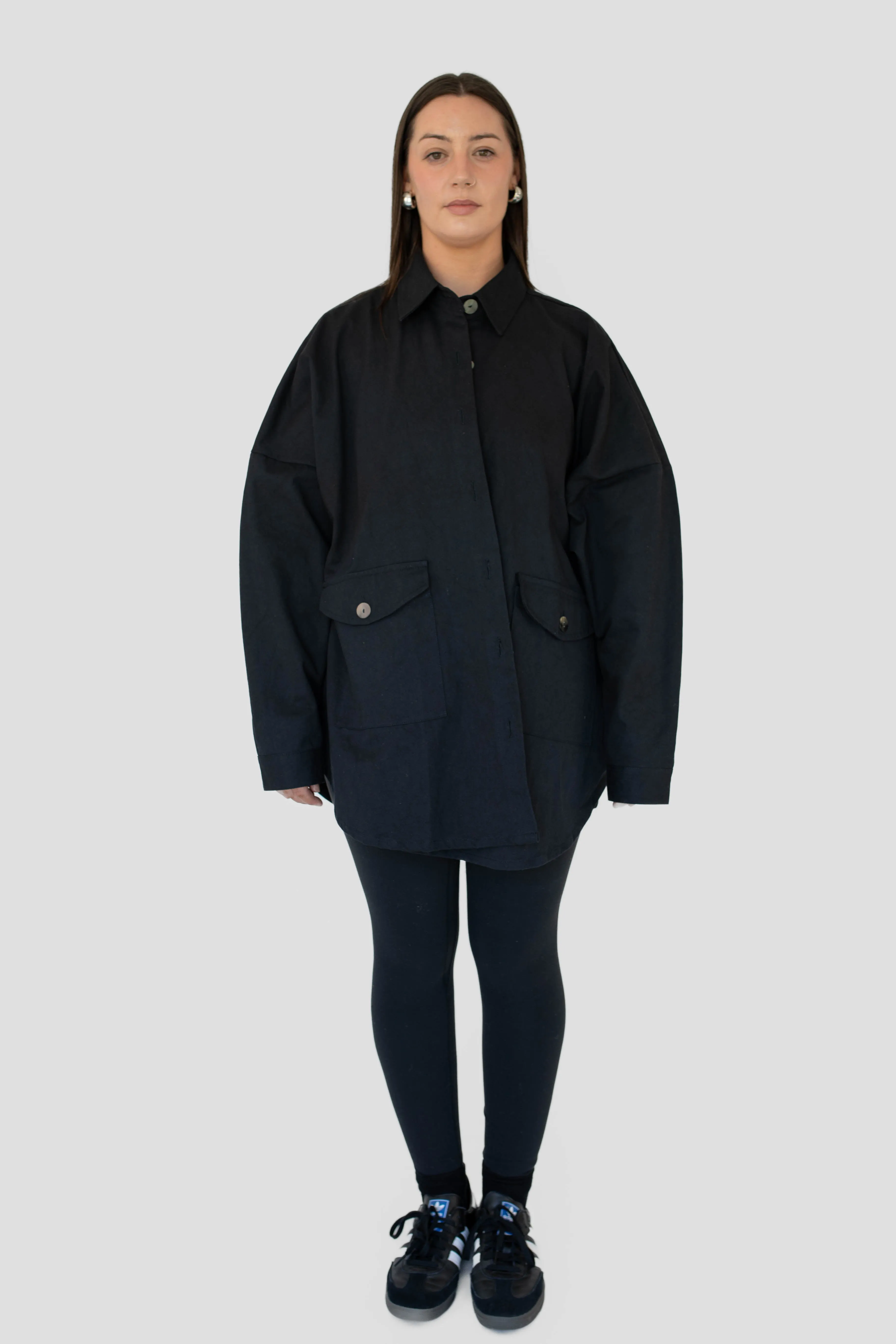 Black Twill Shacket