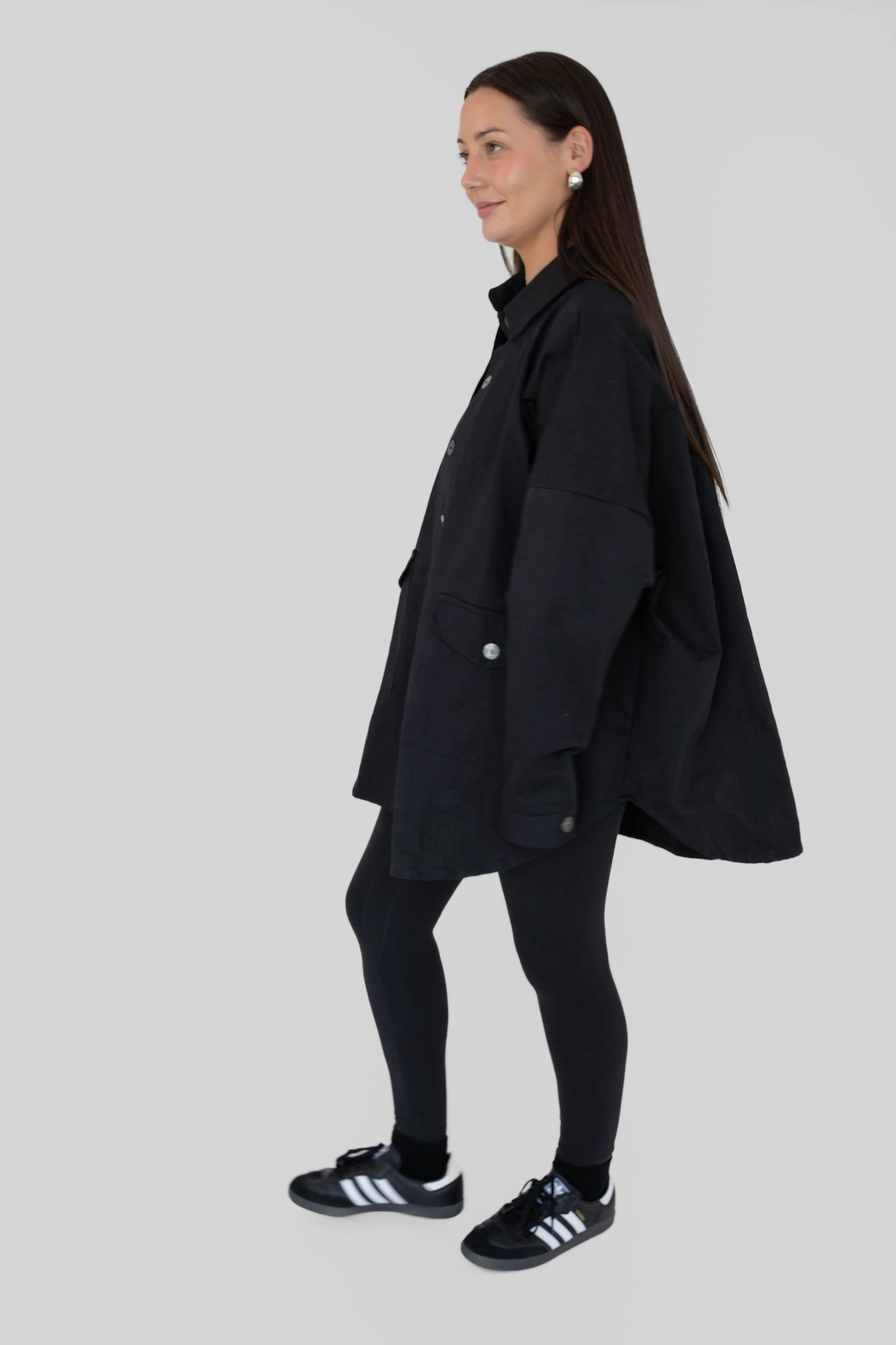 Black Twill Shacket