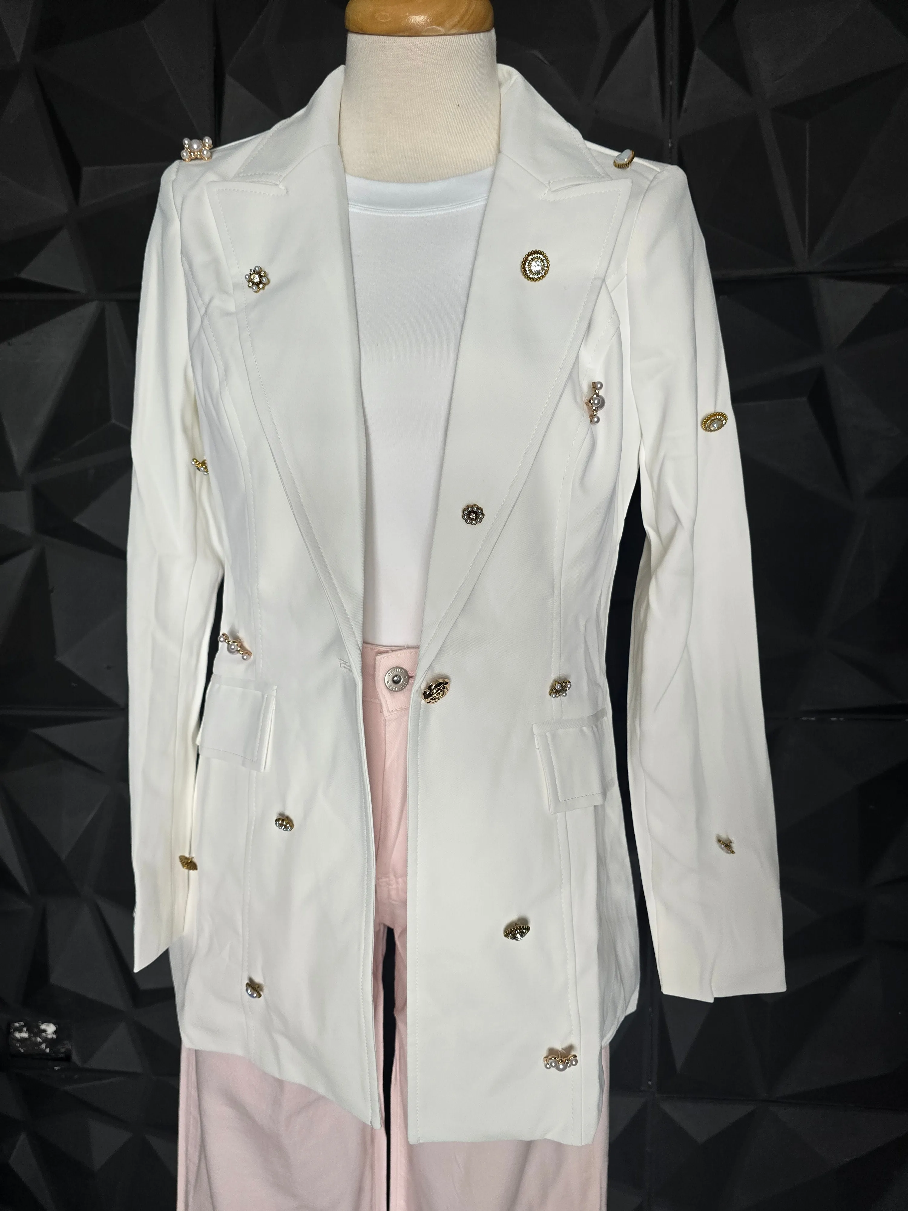 Blazer Blanco Apliqué