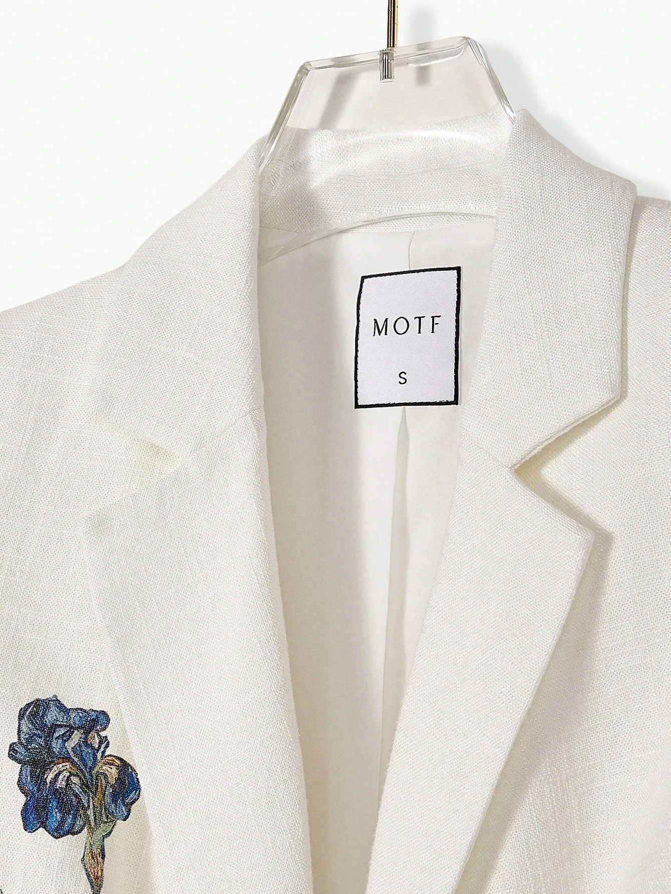 Blazer de Lino Floral para Mujer
