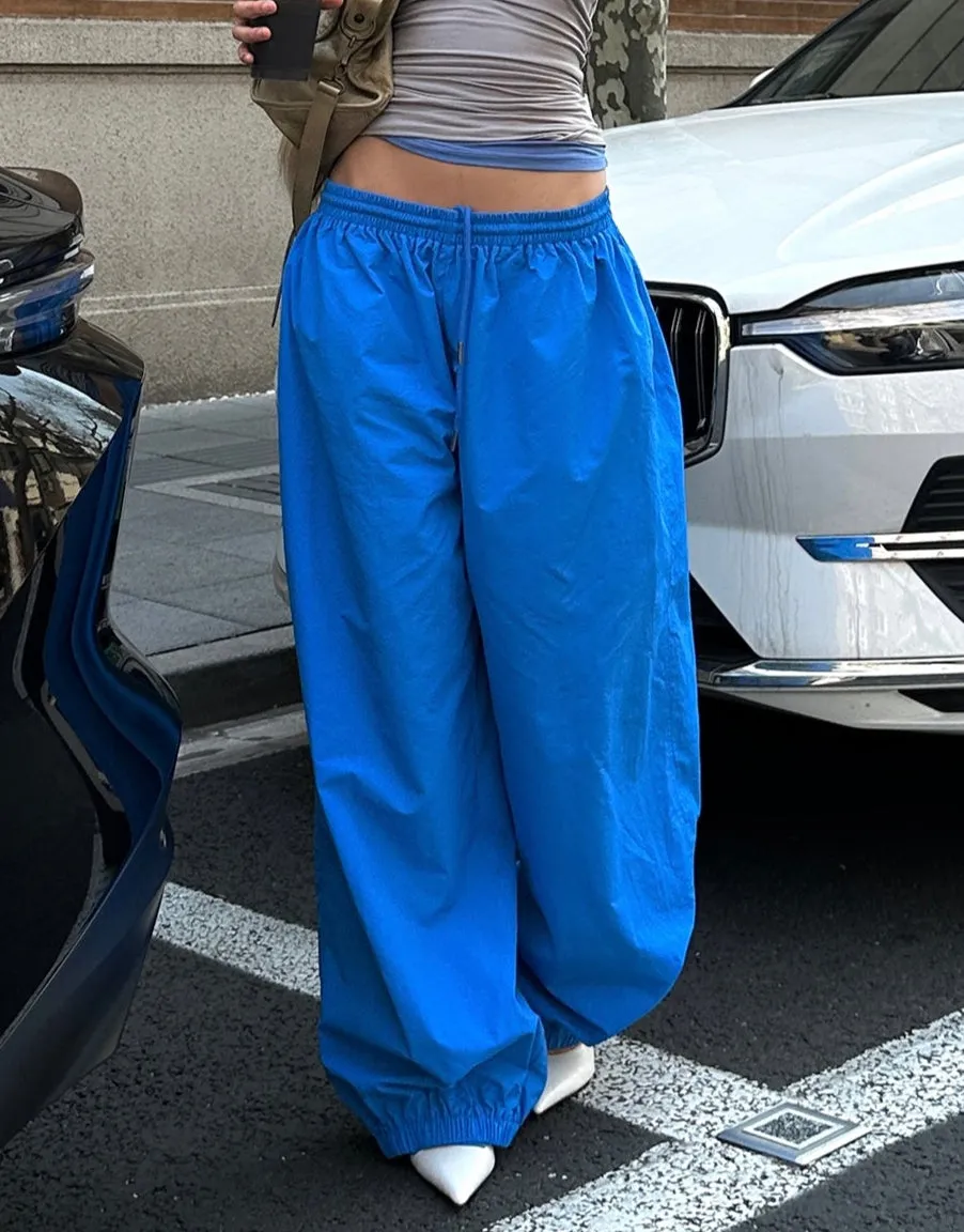 Blue Sports Drawstring Pants