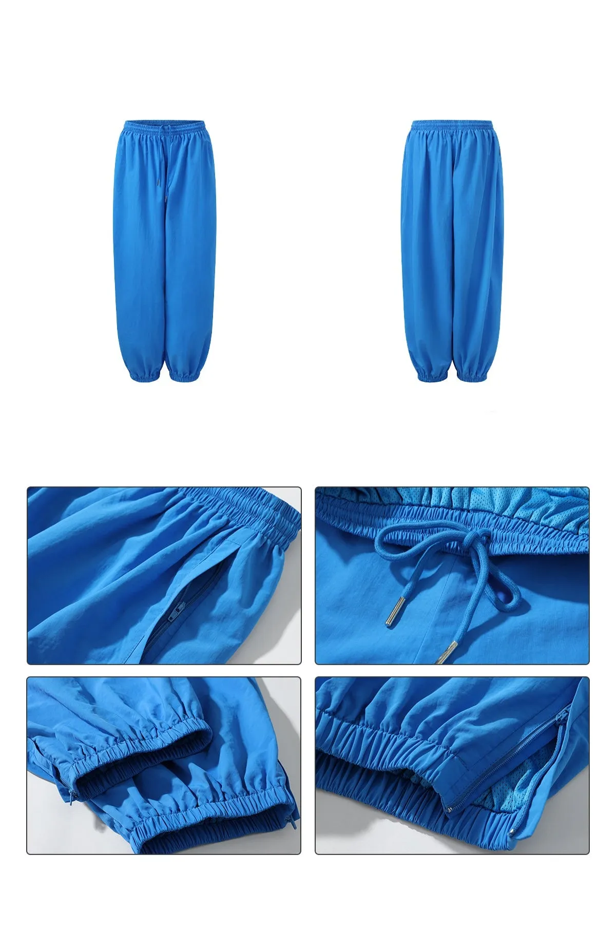 Blue Sports Drawstring Pants