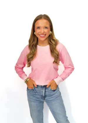 Bobi L/S Raglan Tee - Bright Pink