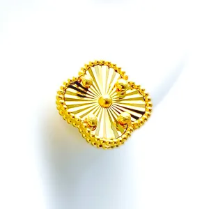 Bold Bright 21k Gold Large Clover Earrings