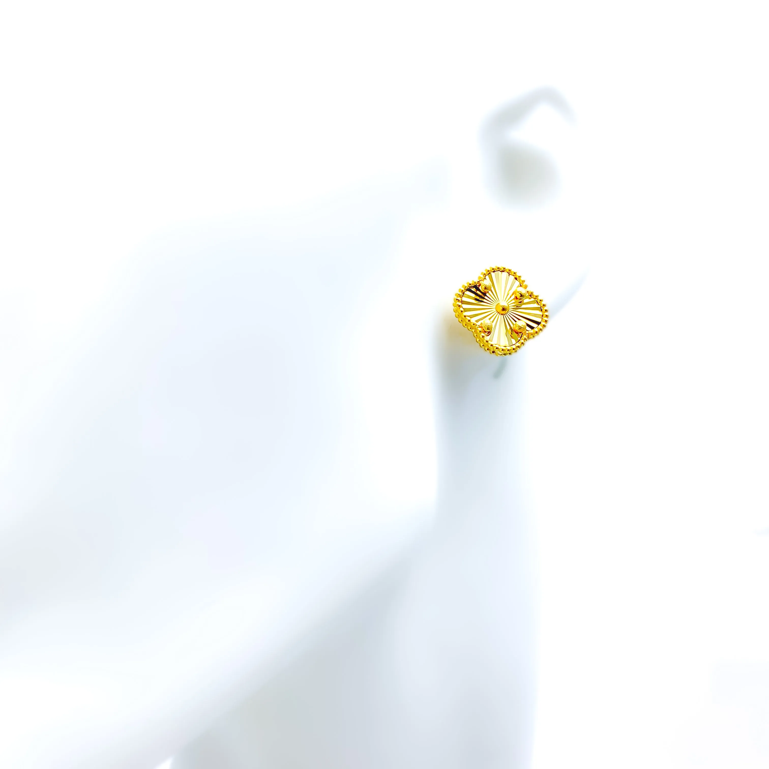 Bold Bright 21k Gold Large Clover Earrings