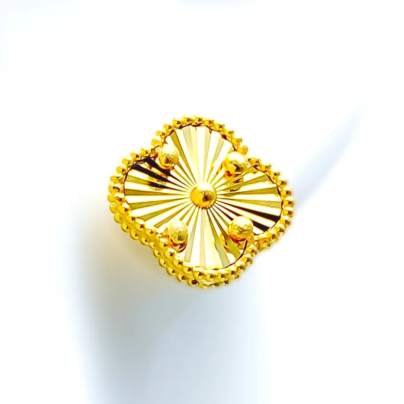 Bold Bright 21k Gold Large Clover Earrings