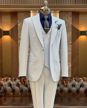 Brabion Abbot Light Blue Slim Fit Suit - Elegant Three-Piece Ensemble for Every Occasion