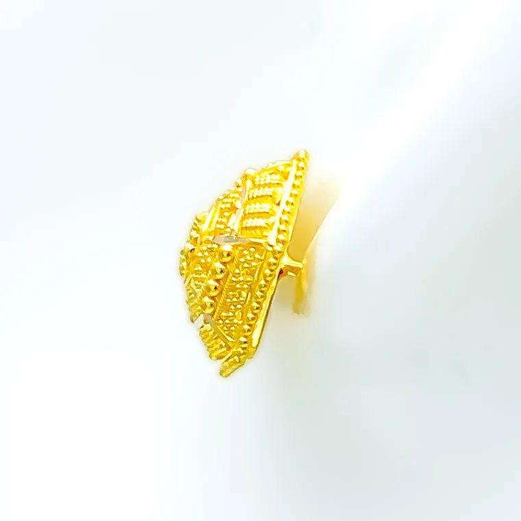 Bright Hexagonal 22k Gold Earrings