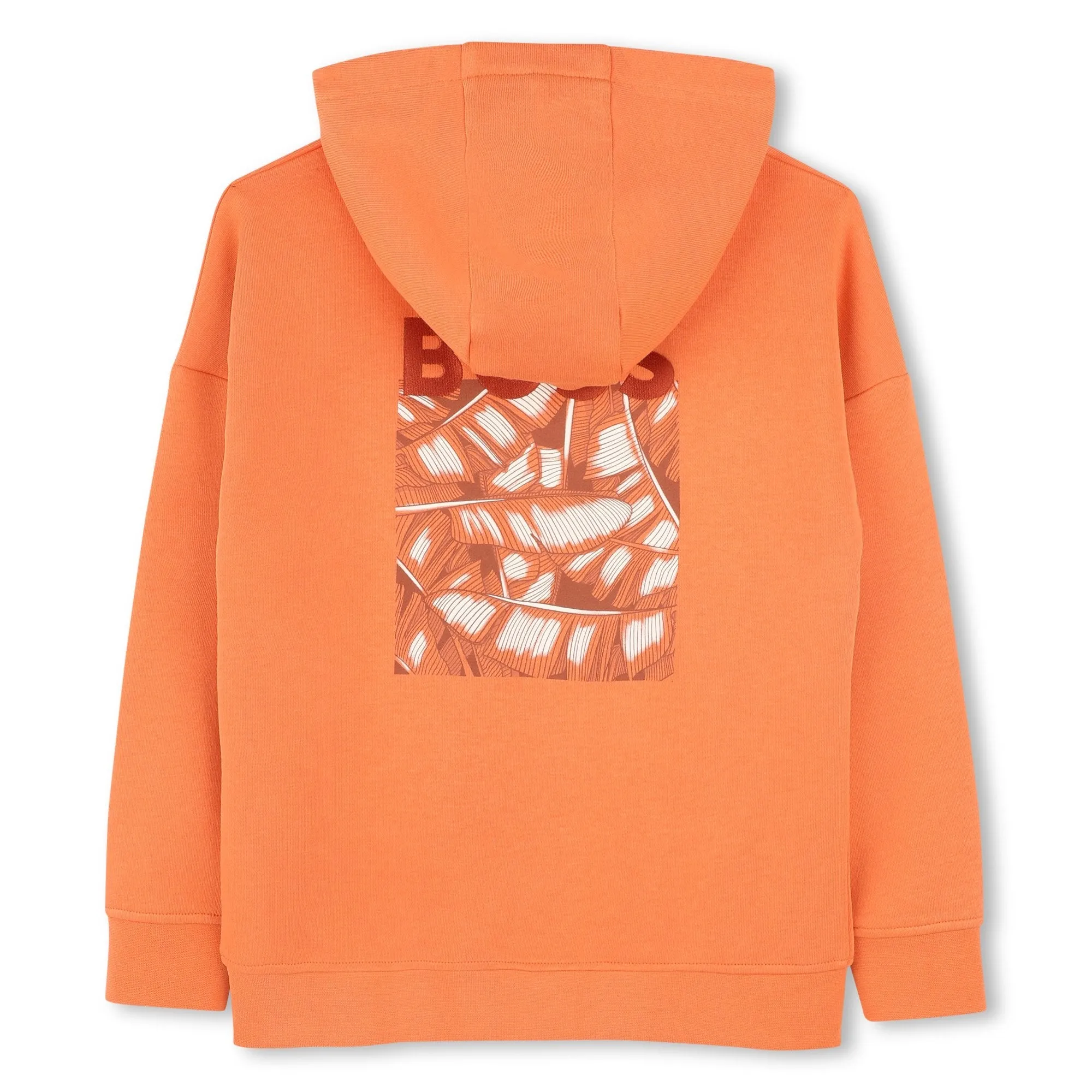 Bright Red Printed Logo Cotton Hooded Sweatshirt