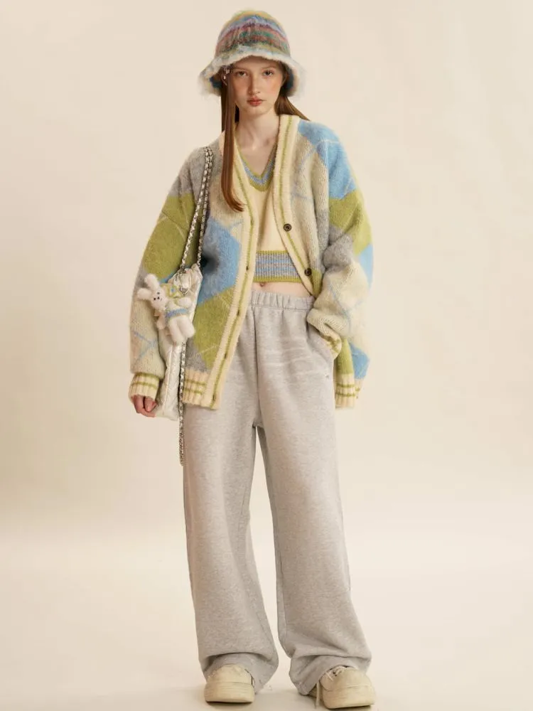 Bright V-Neck Loose Knit Sweater