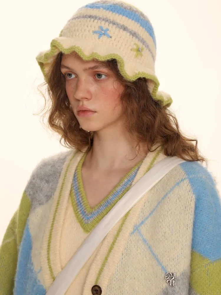 Bright V-Neck Loose Knit Sweater