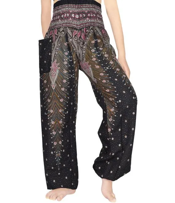 Brown and Pink Peacock Pants
