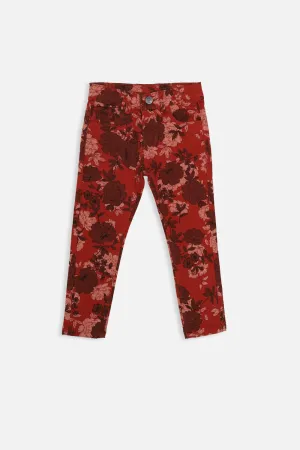 BROWN - GIRL'S PRINTED PANT