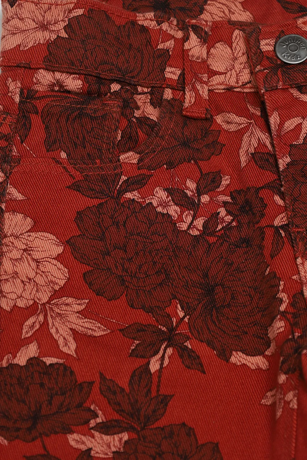 BROWN - GIRL'S PRINTED PANT