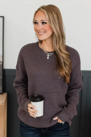 Captivating In Color Knit Sweater- Dusty Purple
