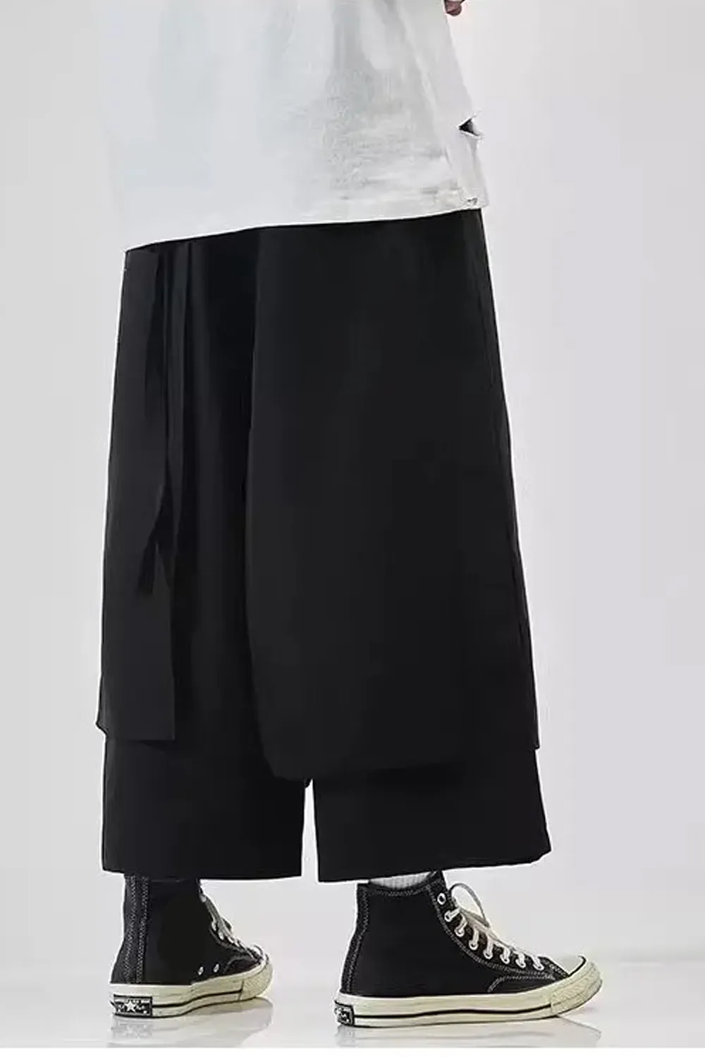 Casual Wide Leg Japanese Style Men Shorts